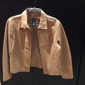 Brown Tan LEATHER *GAP* Jacket Size Medium Ladies